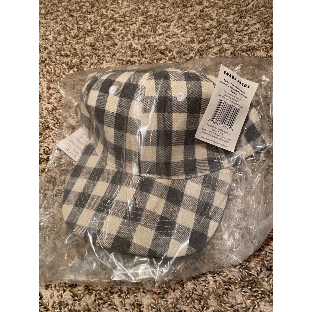 NWT Cocus Pocus Buffalo Check Plaid Baseball Cap
